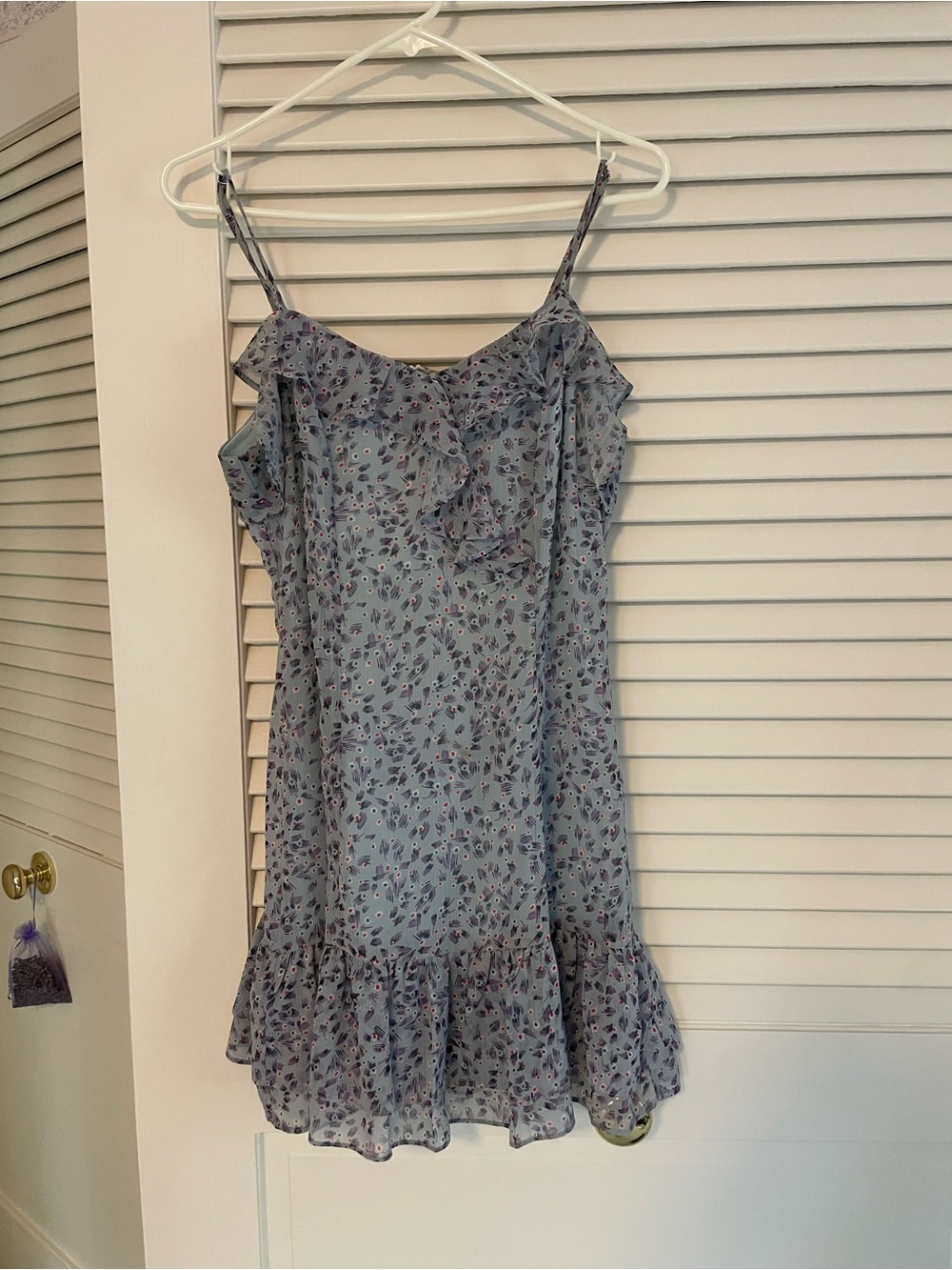 Lulu's Light Blue Floral Print Slip Dress